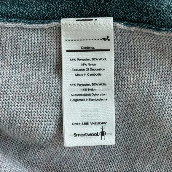 Smartwool Shadow Pine Colorblock Sweater Womens XS Mist Twilight Blue Marled - Picture 15 of 15